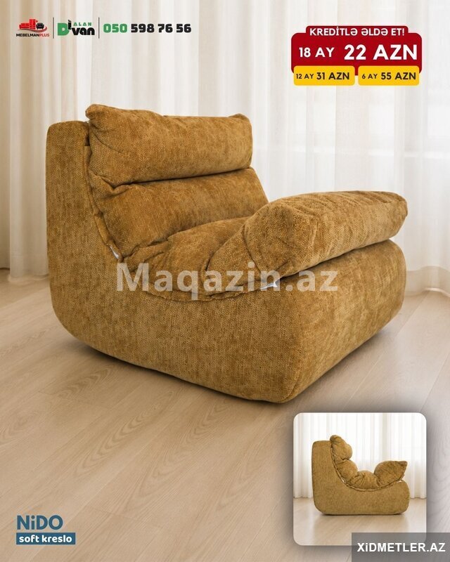 Yumşaq təkli kreslo Nido Kreditlə Yumşaq təkli kreslo Nido Kreditlə