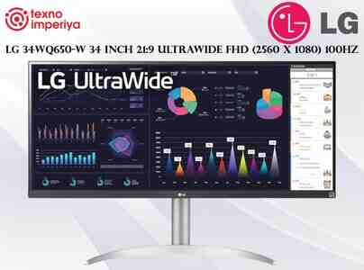 LG 34WQ650-W 34 Inch 21:9 UltraWide Full HD (2560 x 1080) 100Hz IPS Monitor, 100Hz Refresh Rate with LG 34WQ650-W 34 Inch 21:9 UltraWide Full HD (2560 x 1080) 100Hz IPS Monitor, 100Hz Refresh Rate with