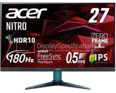 Gaming Monitor Acer Nitro 27 2K, 180Hz 0.5 GTG