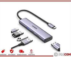 15495 UGREEN USB-C to HDMI HUB Adapter, USB-A 3.0, 2x USBA 2.0, PD 5 in 1 CM478