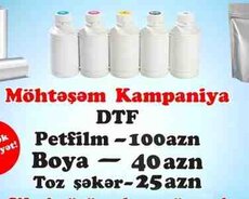 DTF boya, petfilm, şəkər