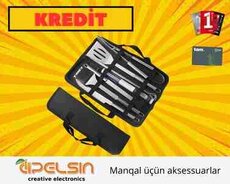 Termometr ilə manqal və barbekü üçün bişirmə seti