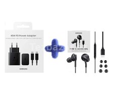 Samsung с адаптером 45 Вт и наушниками akg type-c eo-ic 100