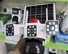 Simsiz 4G sim kartlı Solar ptz 3 kamera 360 8mp4K