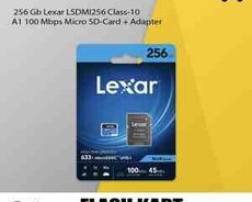 256 Gb Lexar LSDMI256 Class-10 A1 100 Mbps Micro SD-Card + Adapter