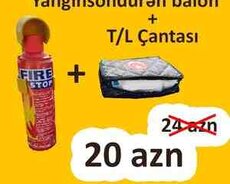 Yanğınsöndürən və tibbi ləvazimat çantası dəsti