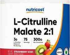 L-Citrulline Malate 2:1, Nutricost, Çiyələk və kivi, 300 qramm
