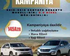 Hyundai SantaFe, Hyundai Sorento mühərrik yağ dəyişilməsi