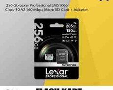 256 Gb Lexar Professional LMS1066 Class-10 A2 160 Mbps Micro SD-Card + Adapter