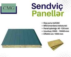 Daş yunu tərkibli sendviç panellər