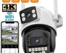 Simsiz 4G sim kartl PTZ 2 kamera 360 12MP, 4K