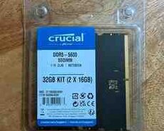 Crucial DDR5 RAM 32GB Kit (16GB2) 5600MHz SODIMM