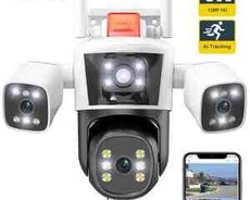 4G Tam simsiz Solar PTZ360 3 kamera 12MP, 4K