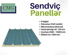 5 dalğalı poliuretan sendviç panellər