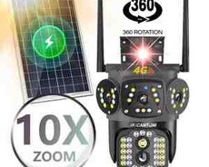 Simsiz 4G sim kartlı Solar ptz 4 kamera 360 8mp, 4K