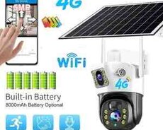Simsiz 4G sim kartlı Solar ptz 2 kamera 360 8mp, 4K