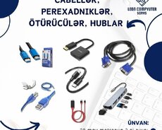 Kabellər Ötürücülər Perexadniklər Hublar