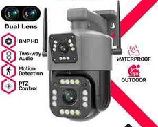 Wi-Fi Simsiz PTZ 360 2 kamera 8MP, 4K +64GB