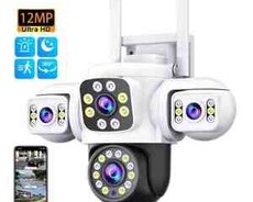 Simsiz WiFi ptz 3 kamera 360 8mp, 4K +64GB