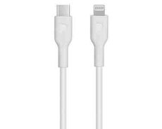 Powerology Lightning to USB-C White şarj kabeli