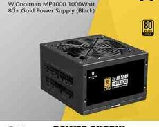 Qida bloku WjCoolman MP1000 1000Watt 80+ Gold (Black)