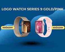 Logo watch Series 9 gold, pink