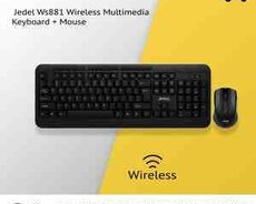 Jedel Ws881 Wireless Multimedia Keyboard + Mouse
