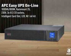 APC Easy UPS On-Line, 1000VA, 800W, Rackmount 2U, 230V, 3x IEC C13 outlets, Intelligent Card Slot, LC