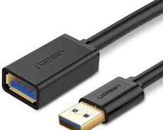 USB keçirici Ugreen 3.0 Extension Male Cable 1.5m (Qara)