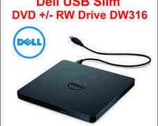 Externall DVD Dell USB Slim DVD +, - RW Drive - DW316