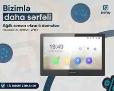 Ağıllı sensor ekranlı domofon Hikvision DS-KH8520-WTE1