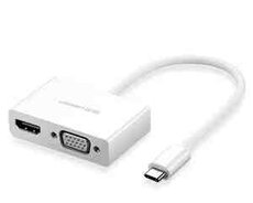 Type C görüntü çevirici UGREEN USB Type C to HDMI + VGA Converter White MM123 _ 30843