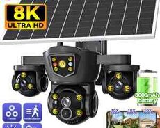 4G Tam simsiz Solar PTZ360 4 kamera 12MP, 4K+64gb