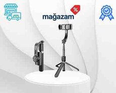 Gimbal stabilizator selfie çubuğu Tripod  L08 Black