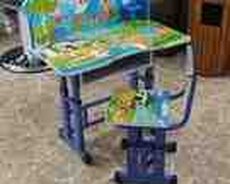 Uşaq yazı masası və oturacaq dəsti