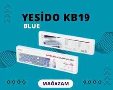 Klaviatura və kompüter siçanı Yesido KB19 Blue