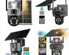 Simsiz 4G sim kartl Solar ptz 2 kamera 360 8mp, 4K