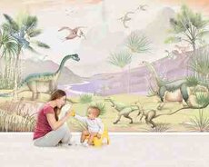 3D kətan divar kağızı