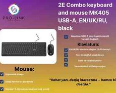 Klaviatura və kompüter siçanı 2E Combo MK405 USB-A, EN, UK, RU, black