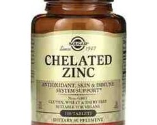 Qida əlavəsi Solgar, Chelated Zinc, 100 kapsul