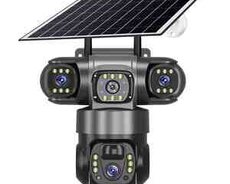 4G tam simsiz solar PTZ360 4 kamera 12MP, 4K