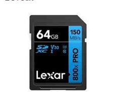 SD yaddaş kartı Lexar 64GB 150 mb, s