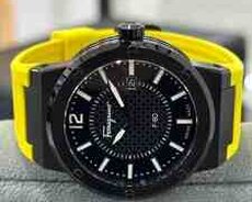 Salvatore Ferragamo F80 Quartz Black Dial Yellow qol saatı