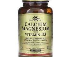 Calcium Magnesium Zinc + D3 Kalsium, Maqnezium, Sink, D3 Solgar. 150 həb. Made in USA