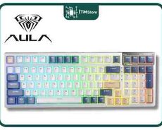 Klaviatura AULA F98 Blue, White, Pink 3 IN 1 Hot-Swappable RGB Gasket Mechanical keyboard