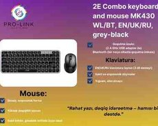 Klaviatura 2E Combo keyboard and mouse MK430 WL, BT, EN, UK, RU, grey-black