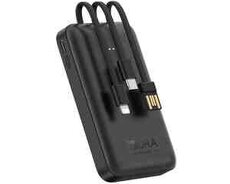 1HORA Portable Battery 5000mAh with 3 cables GAR261 Black