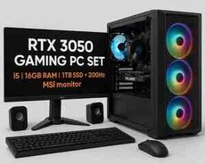 RTX 3050 Gaming PC SET i5, 16GB RAM, 1TB SSD + 200Hz MSI monitor
