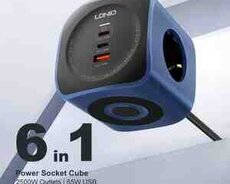 LDNIO 6-in-1 Power Socket Cube