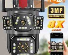 4G Tam simsiz PTZ360 4 kamera 12MP, 4K+64gb